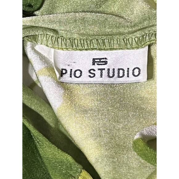 Pio Studio Women’s Summer Dress Green Tie/dye Hibiscus Island Wear Size Large - Picture 6 of 8